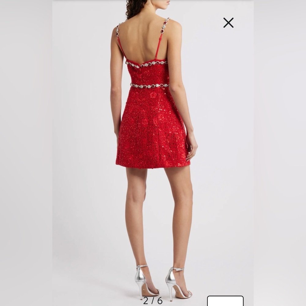 Elliatt Adeline Embellished Sequin Tweed Cocktail Minidress size M NWT - Picture 3 of 6